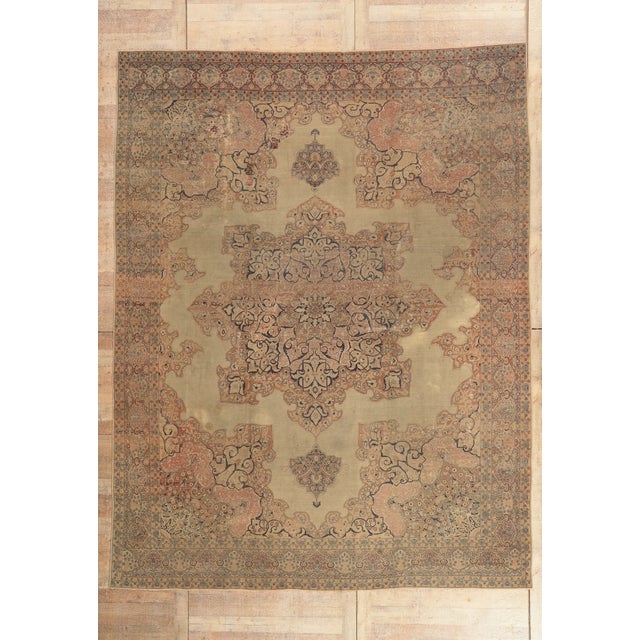 Late 19th Century Persian Kerman Rug, 09'11 X 12'10 For Sale - Image 10 of 10
