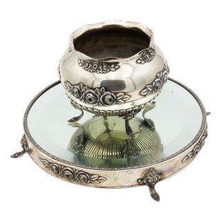 Silver Centerpiece with Floral Motifs For Sale
