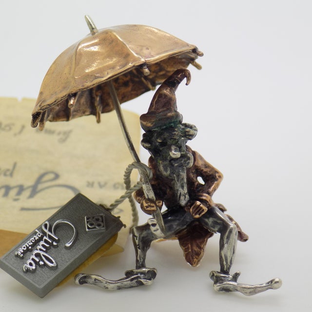 Vintage Italian Handmade Sterling Silver 925 & Copper Goblin Figurine from Giulia Preziosi, 1970s For Sale - Image 6 of 13