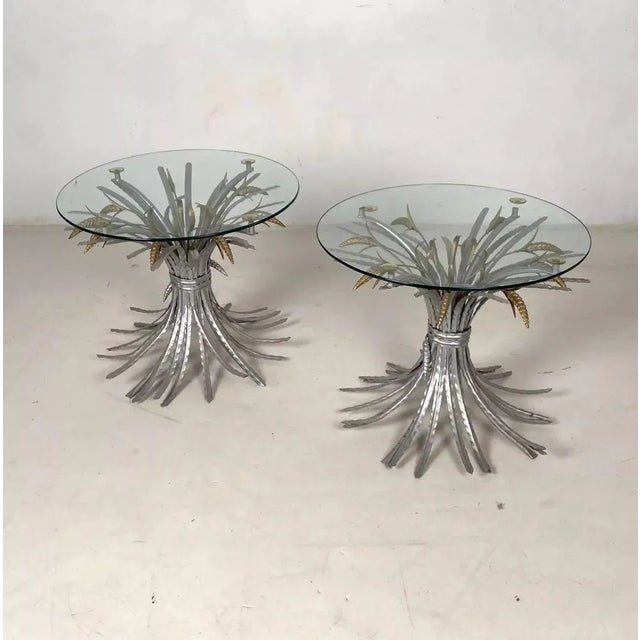 2 x Coco Chanel Wheat Sheaf Table / Weizentisch / 1960s Coffee Table. Frame in the form of a sheaf of wheat tied with a...