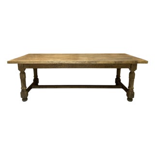 Waxed Oak Farmhouse Refectory Dining Table, 1950s For Sale