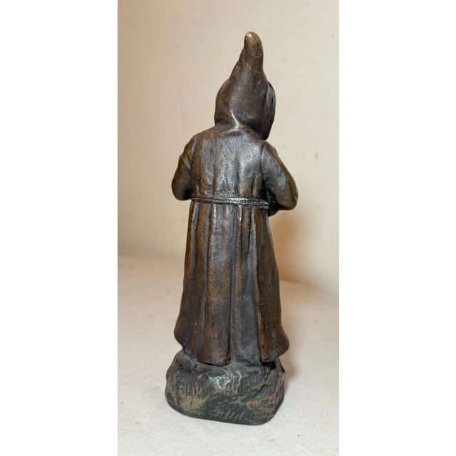 Handmade Antique German Painted Terracotta Pottery Monk Friar Sculpture Statue For Sale In New York - Image 6 of 10