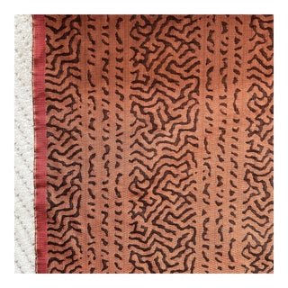Designer Tribal Woven Tonal Textural Fabric in Paprika - 4 Yards For Sale