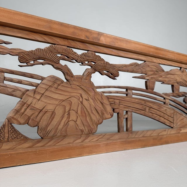 Japanese Ranma Wooden Architectural Panel, 1950s For Sale - Image 11 of 13