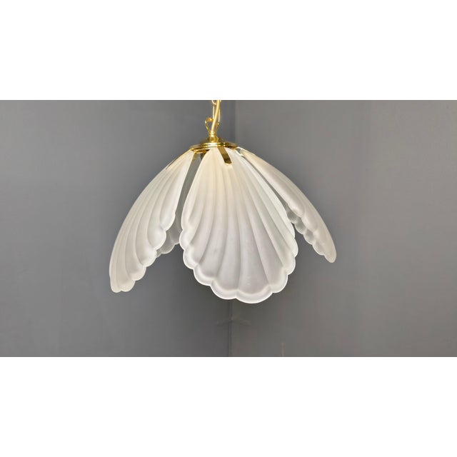 Vintage Italian Glass and Brass Chandelier, 1970s For Sale - Image 14 of 16