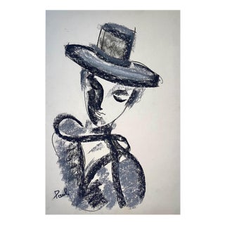 Gilbert Pauli, Lady Portrait, 1990, Pastel on Paper For Sale