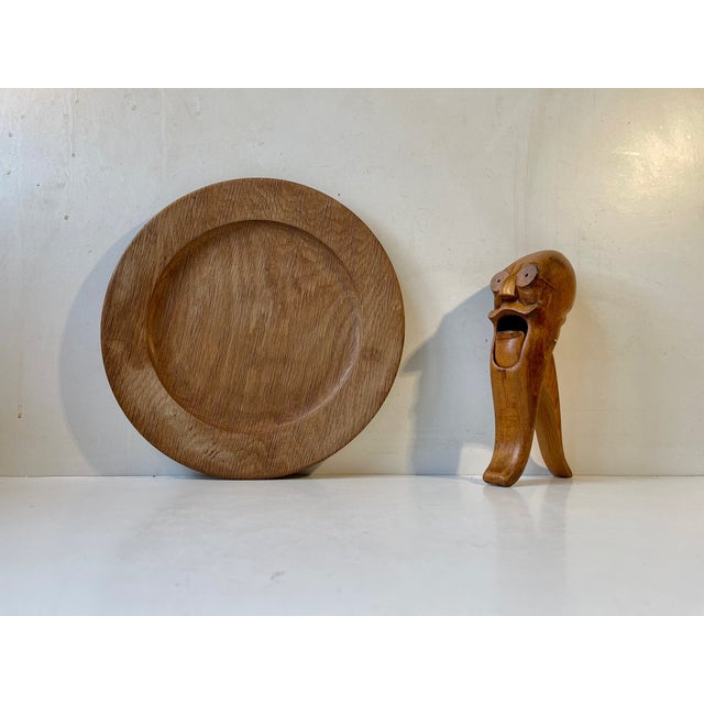 Mid-Century Modern Vintage Beech Nutcracker and Teak Bowl by Kay Bojesen, 1930s, Set of 2 For Sale - Image 3 of 17