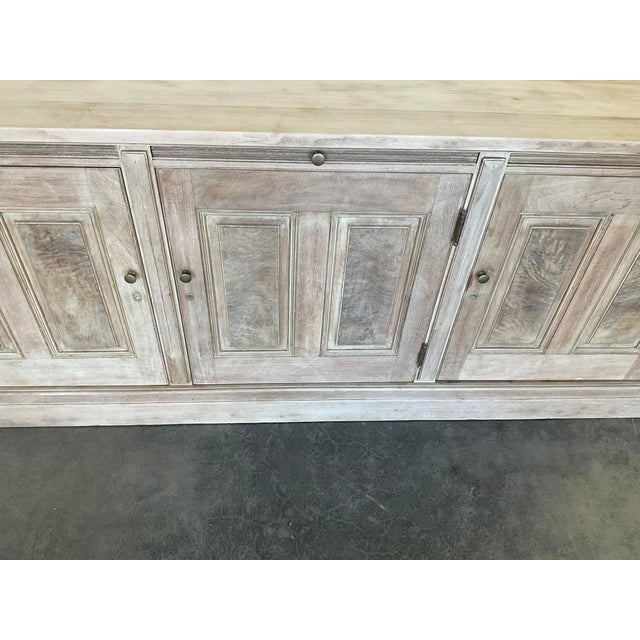 19th Century Bleached Walnut Store Display Counter Cabinet With Raised Panels For Sale - Image 6 of 13