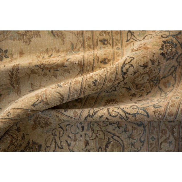 Textile Vintage Distressed Kashan Carpet - 8'7" x 11'8" For Sale - Image 7 of 11