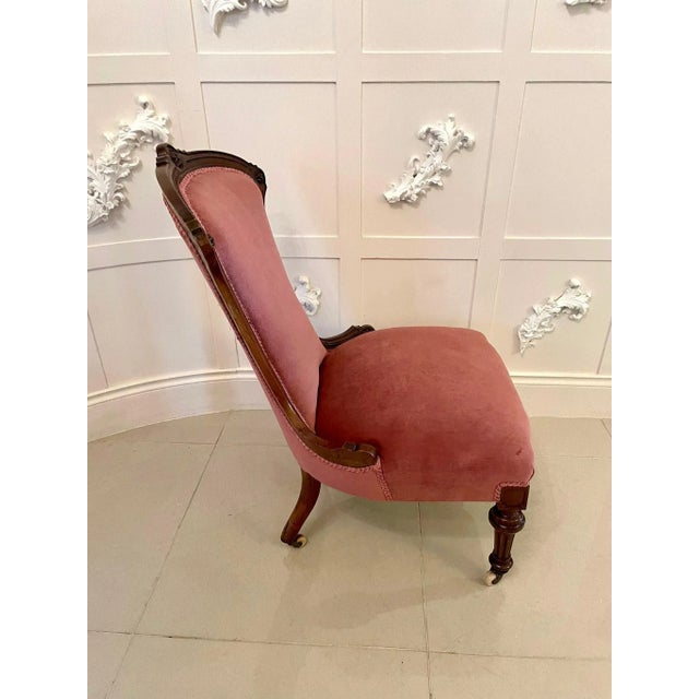 Antique Victorian Walnut Lady's Chair For Sale - Image 5 of 12