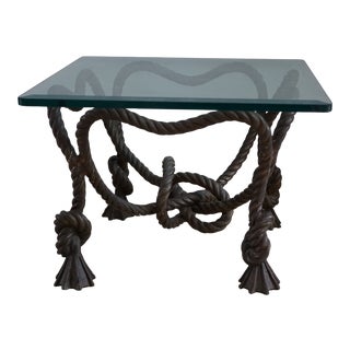 Vintage Rope Side Table For Sale