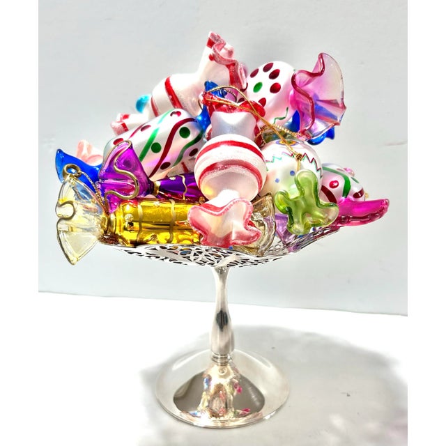 Vintage Hand Blown Glass Candy Christmas Ornaments - A Set of 13 For Sale - Image 12 of 12