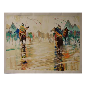 1990s "This Way" BC Nowlin Abstract Figurative Signed and Numbered Serigraph on Canvas