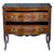 A Lovely Antique Louis XV Style Dresser with Two Drawers and Metal Hardware Pulls. Inlaid Design.