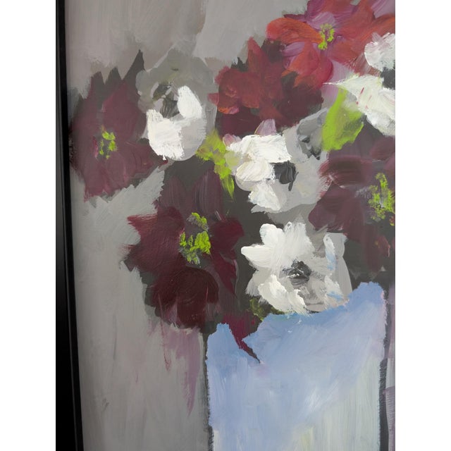 Abstract flowers 12x12" plus the size of the frame by J.Belle The gray gives your eye a place to rest after it moves...
