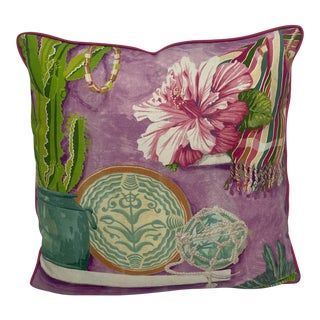 Manuel Canovas Copacabana Watercolor Purple Pillow - Single For Sale
