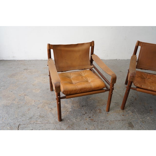 Pair of Arne Norell “Safari” Rosewood Lounge Chairs, Model Scirocco — Sweden, 1960s For Sale - Image 14 of 18
