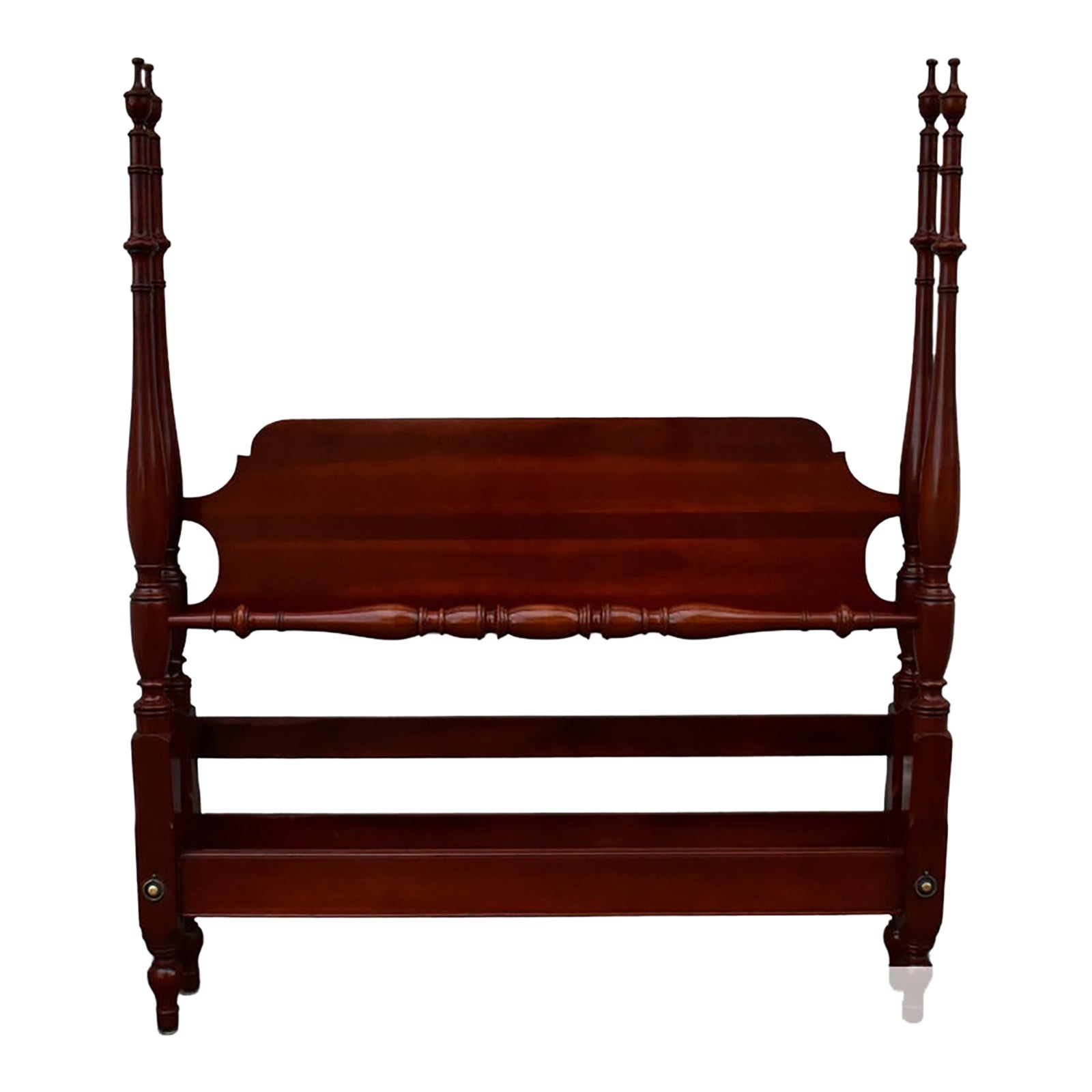 Vintage Cherry Full Size Four Poster Bed Traditional Style | Chairish