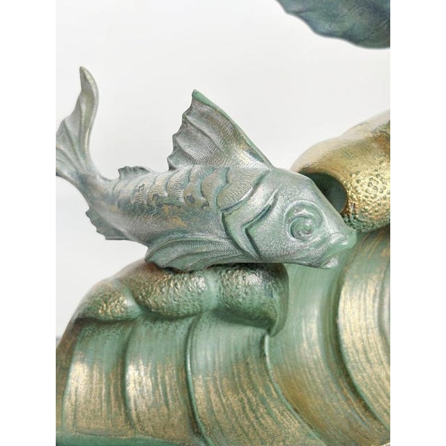 Bronze and Marble Fish Sculpture, France, 1950s For Sale - Image 12 of 14