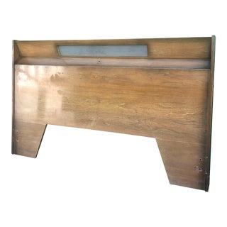 Mid Century Modern Full Size Headboard With Sunburst Finish For Sale