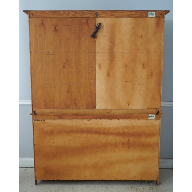 Country Oak 2 Piece Stepback Cupboard Hutch For Sale - Image 17 of 18