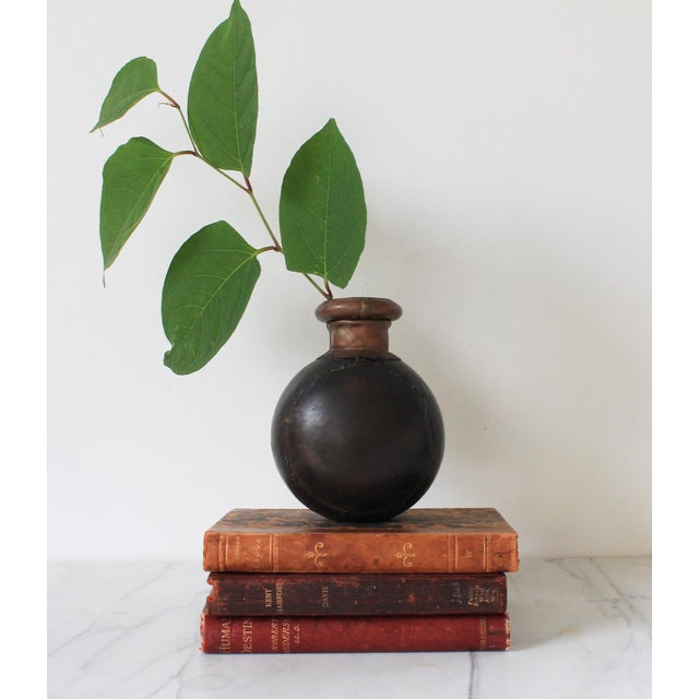 Metal Hand Crafted Vintage Iron Oil or Water Storage Vessel For Sale - Image 7 of 9