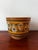 Vintage Mid-Century Ceramic Planter With Dimensional Fat Lava Style Glaze, Orange Brown & Teal For Sale - Image 4 of 12