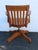 Early 1900s Tiger Oak Swivel Adjustable Office Desk Side Accent Chair 6663 For Sale - Image 4 of 16