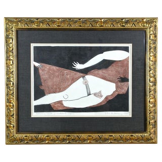 Peter K., Patinka's Work, Two Colour Linocut, 1970 For Sale