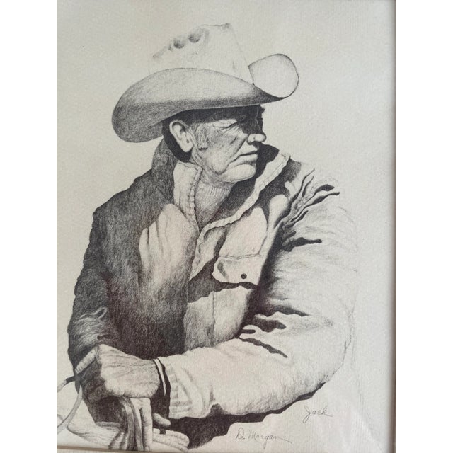 Realist Original Drawing of "Cowboy" Jack" For Sale - Image 4 of 4