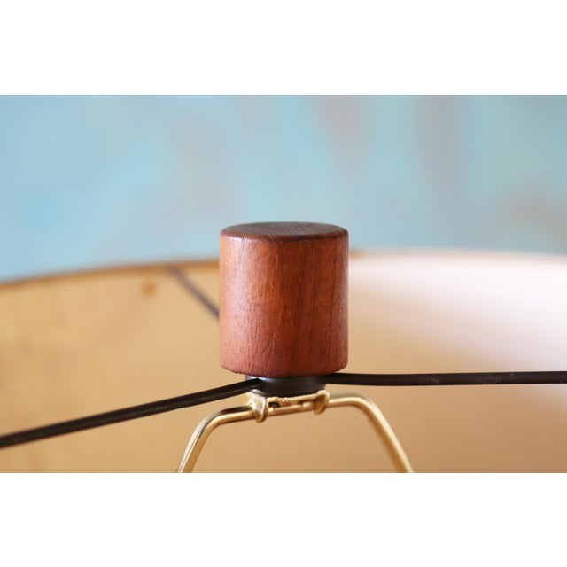 1960s Gordon and Jane Martz M170 Lamp for Marshall Studios Yellow Tan Engravings 31" For Sale - Image 13 of 15
