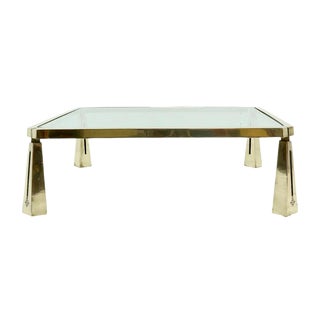 Large Brass Coffee Table by Peter Ghyczy, 1980s For Sale