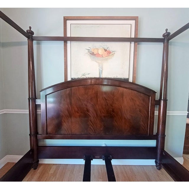 This gorgeous mahogany canopy bed is not only a statement piece but also solid and substantial in size and weight. The bed...