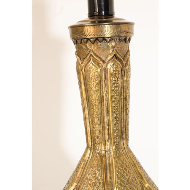 Mid 20th Century Moorish Mughal Indo Persian Islamic Brass Table Lamp For Sale - Image 5 of 18
