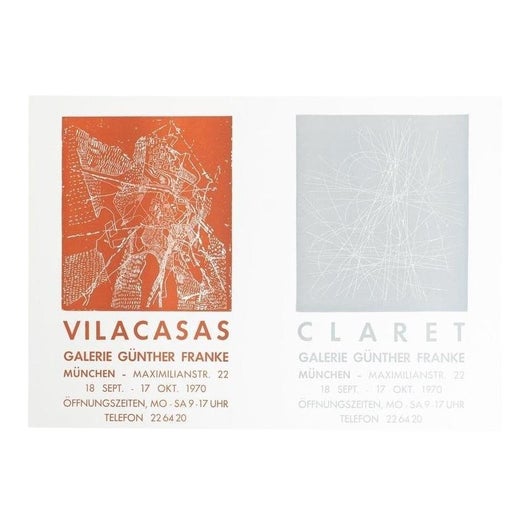 Exhibition Poster of Vilacasas/Claret at Galería Günther Franke, 1970 For Sale