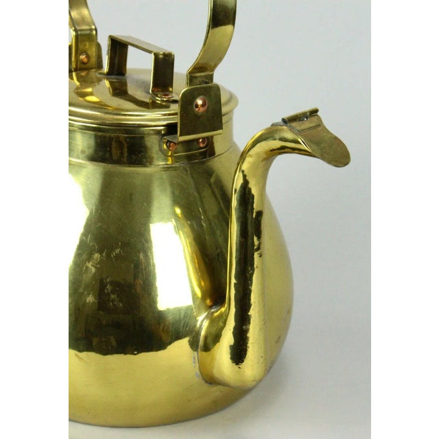 1800s X-Large Brass Tea Coffee Kettle Community Teapot English For Sale - Image 4 of 13
