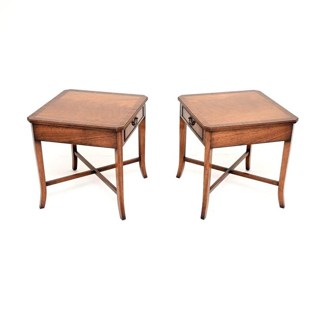 Georgian Style Bedside Tables, 1950s, Set of 2 For Sale - Image 11 of 11
