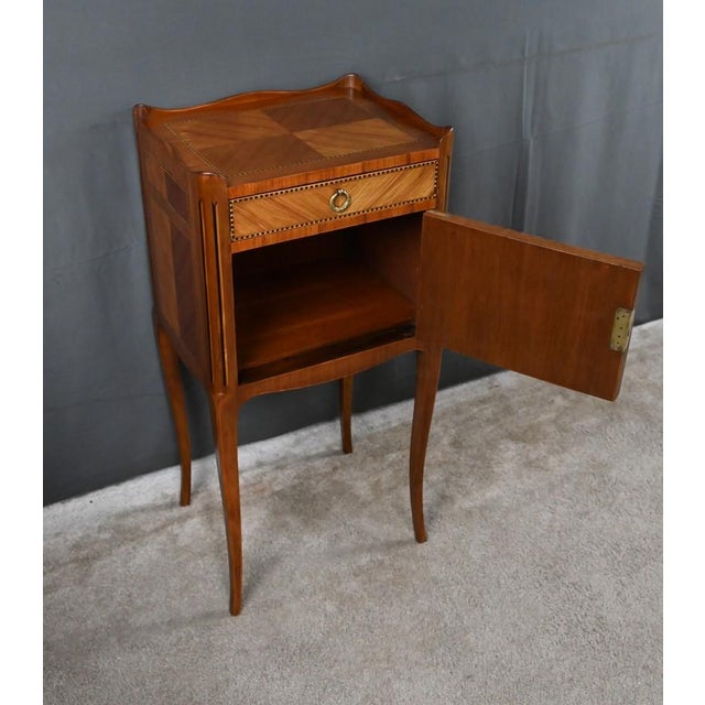 Louis XV-Louis XVI Transitional Marquetry Coffee Table, 1950s For Sale - Image 3 of 18