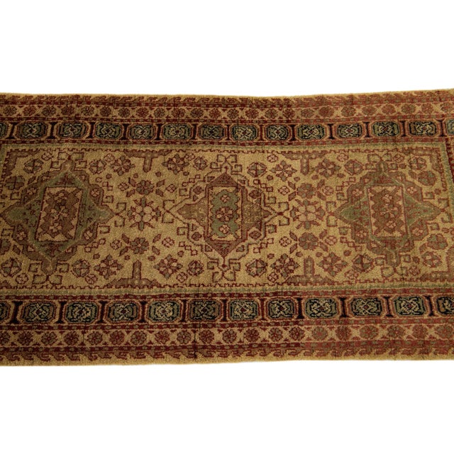 1920s Allover Modern Tabriz Style Handmade Sacetter Wool Rug InTan For Sale In New York - Image 6 of 7