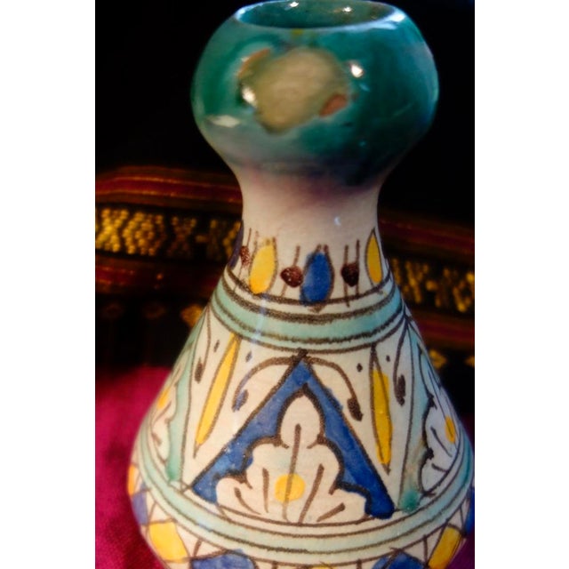 Antique Handpainted Morrocan Moorish Vase For Sale - Image 4 of 10