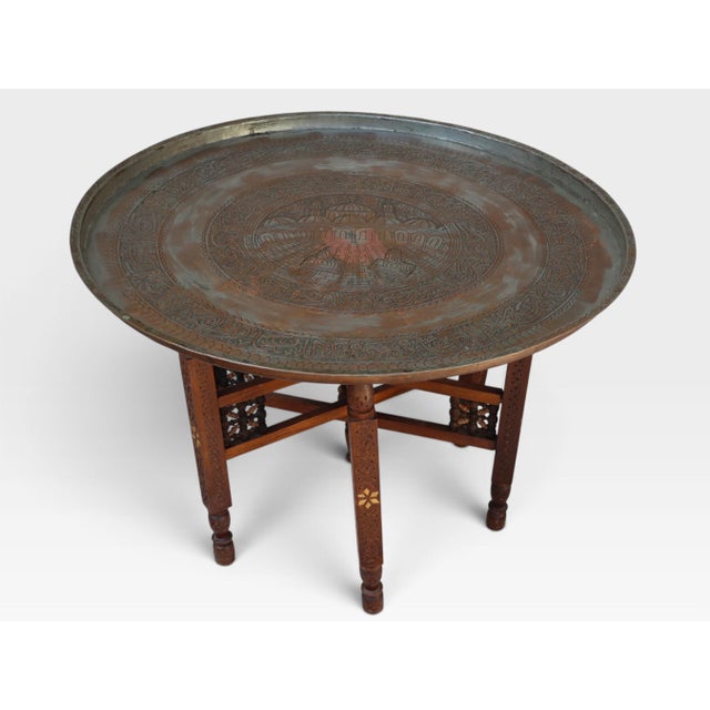 Hammer Engraved Copper Table Tray, 1930s For Sale - Image 10 of 18