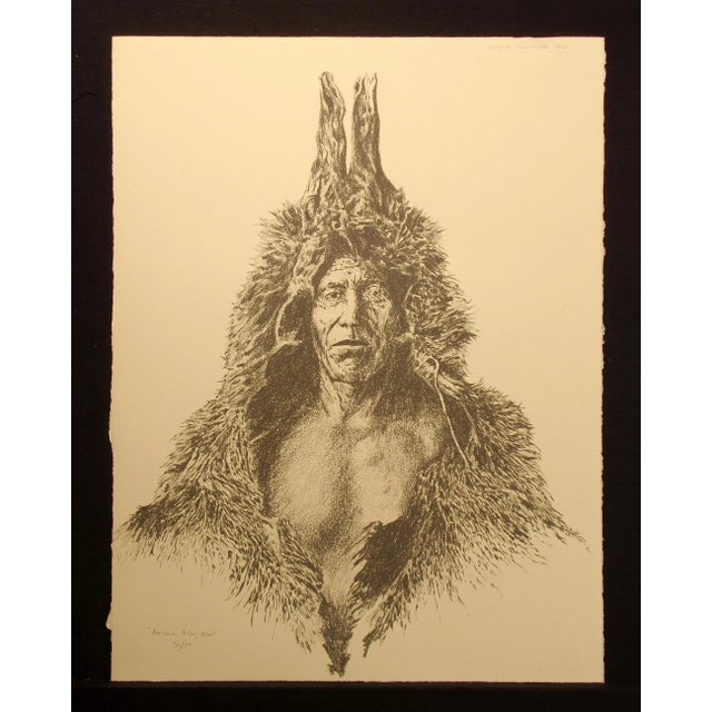 "Arikara Holy Man" unframed Limited Edition Serigraph on Beige Fine Art Paper This image is based off a 1908 photograph by...