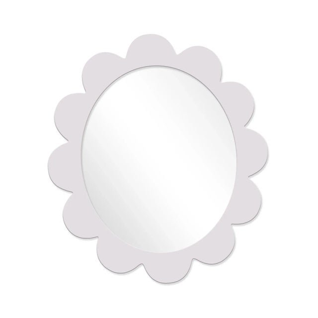 Contemporary Fleur Home Carnival Iris Oval Mirror in Lite Lavender, 48x42 For Sale - Image 3 of 3