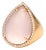 14KR Rose Quartz & Mother of Pearl Tear Drop Ring, size 7 For Sale