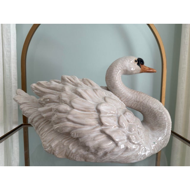 Vintage Large Ceramic Swan For Sale In New York - Image 6 of 10
