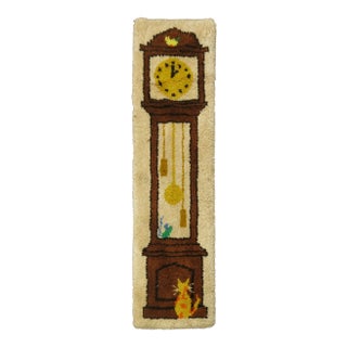 Grandfather Clock Vintage Rug - 1'5" x 4'8" For Sale
