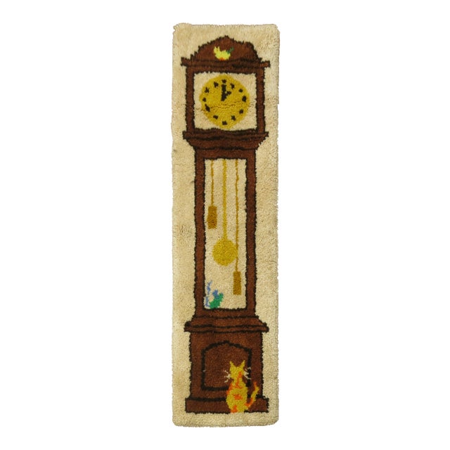 Grandfather Clock Vintage Rug - 1'5" x 4'8" For Sale