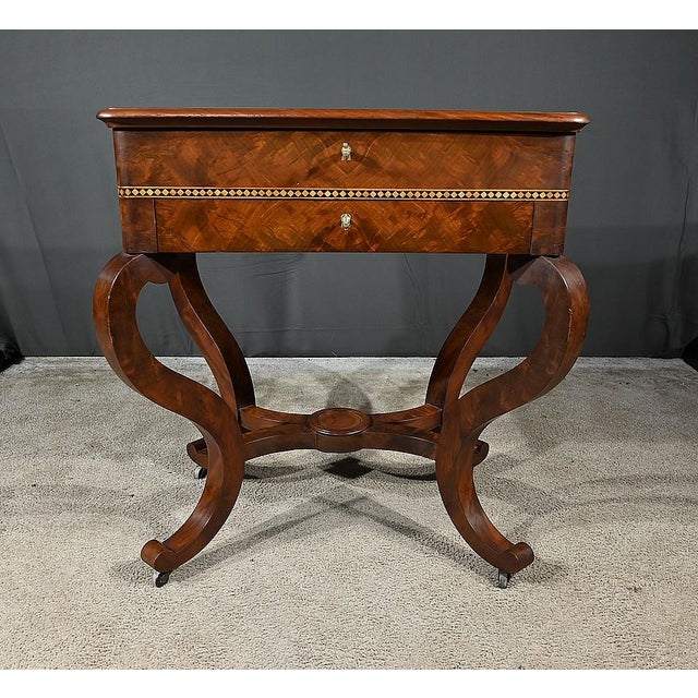 Burl Mahogany Dressing Table For Sale - Image 10 of 18