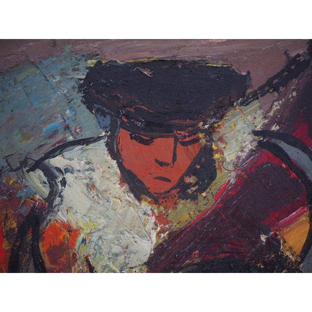 Pierre Ambrogiani, The Arrival of the Bull, Signed Oil on Canvas For Sale - Image 18 of 18