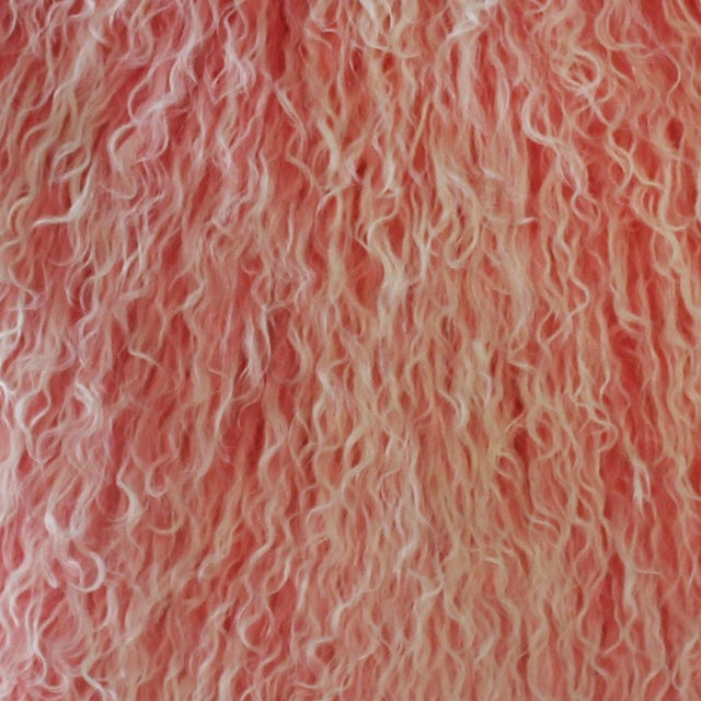 Frosted Pink Mongolian Sheepskin Pillow Chairish